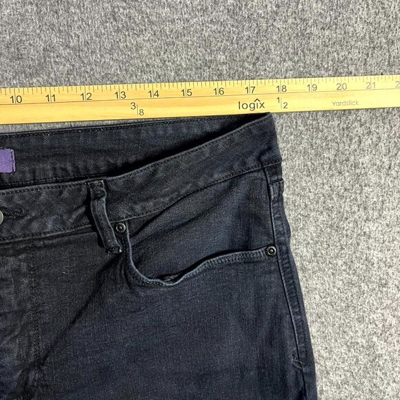 NYDJ Billie Mini Bootcut Jeans Size 16 Black Mid Rise Stretch Lift Tuck Mom Prep - Picture 9 of 10